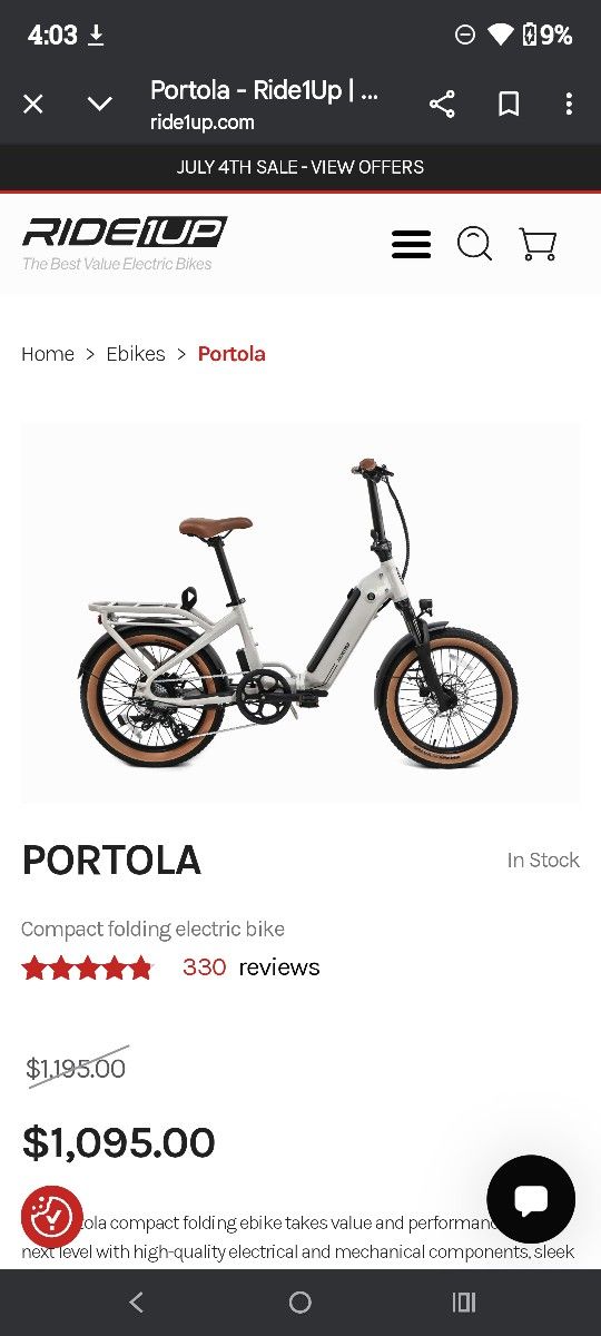 Ride1up Portola Ebike