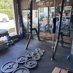 Home Gym Rack And Weights 