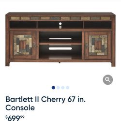 TV Stand Bartlett II Cherry 67 in. Console

