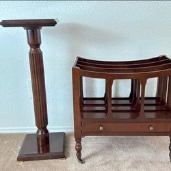 Bombay Company Magazine Rack + Plant Stand – Wood Accent Furniture