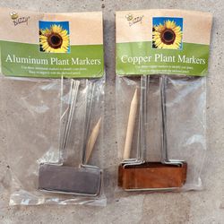 New In Package Two Sets Of Plant Garden Home Decor Aluminum And Copper Markers Or Message Signs For Flower Gifts