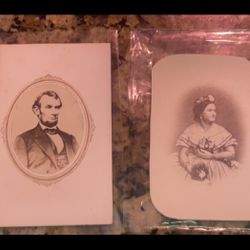 Original Civil War President Abraham Lincoln Mary Todd CDV Antique Photos