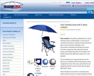 Beach Umbrella with Clamp