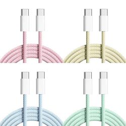 60 W USB C to C Fast Charging Cable, Type C Charger Cable USB C Charger Cable 3.3 Feet Nylon Braided