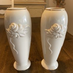 Lenox Rose Bud Vase Set Of Two 