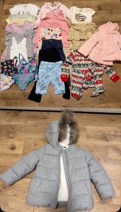 5T girls kid clothing bundle and baby gap winter jacket