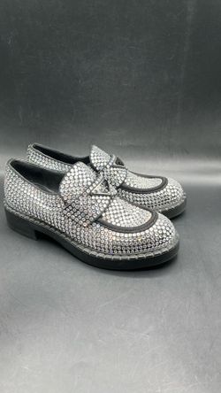 Prada crystal loafers shoes Sz EUR 38.5 used