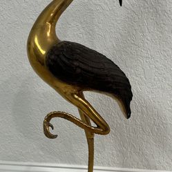 Brass Crane Statue 
