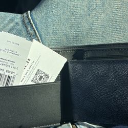 coach mens black wallet new
