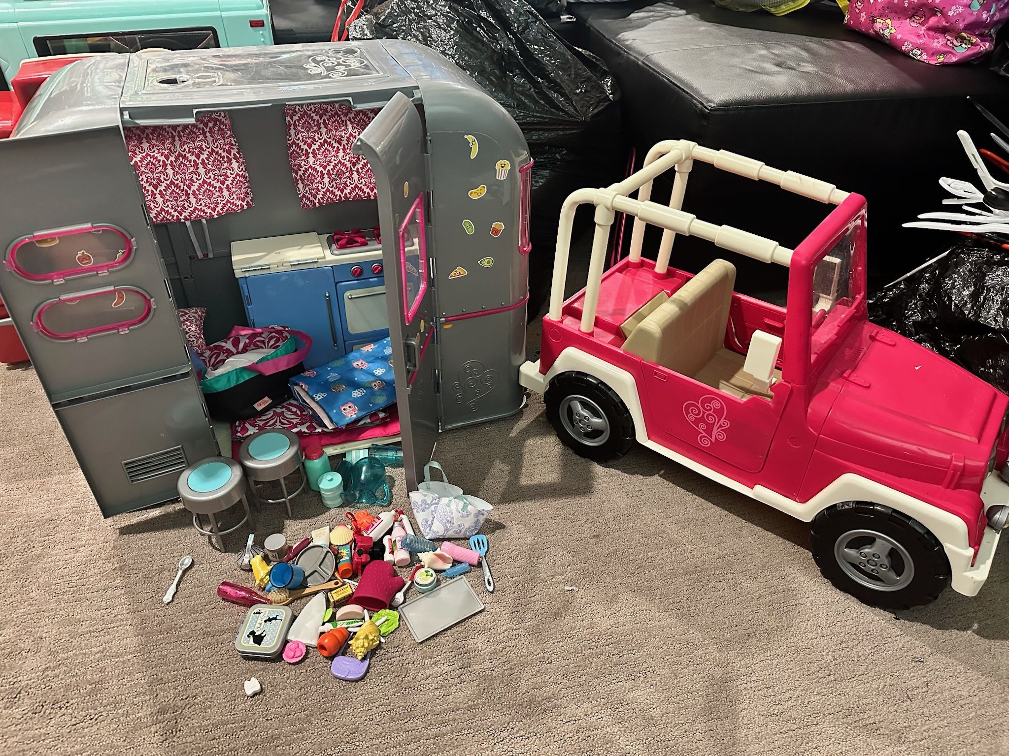 Our Generation RV Camper Travel Trailer and Jeep