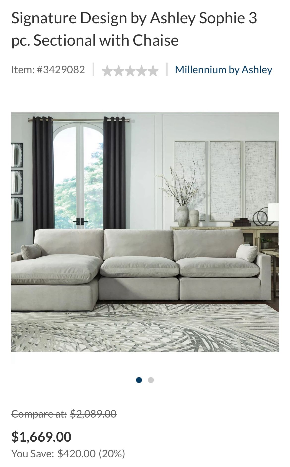 Sectional Couch Only Used For A Year