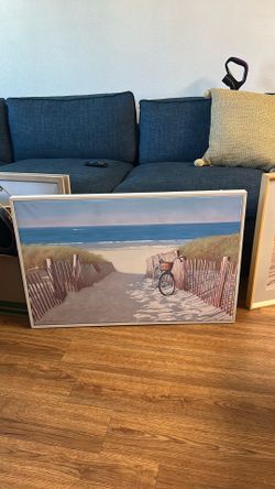 Two pieces Beach framed art