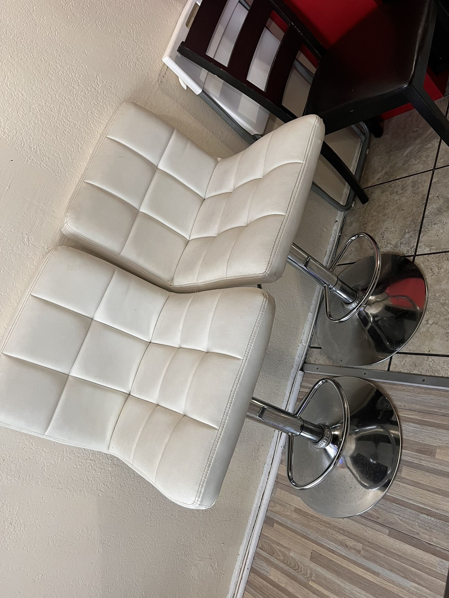 Bar Stools/ White Chairs 