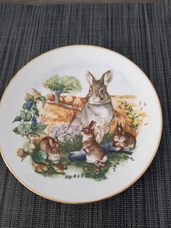Rabbit Plates Easter Decor