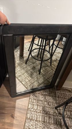 Wooden hand painted large mirror