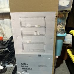 Made By Design 5-Tier Wide Metal Shelving Unit – Heavy Duty, 350 lb Capacity per Shelf