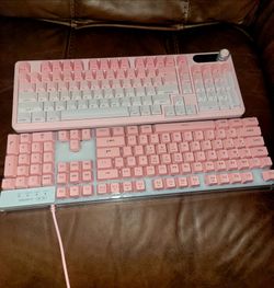 Pink Full-Size Mechanical Keyboards – Lot of 2