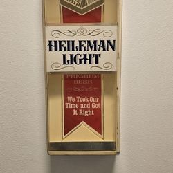 Vintage Rare Heileman Light Beer Plastic Sign