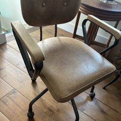 Leather Rolling Desk Chair