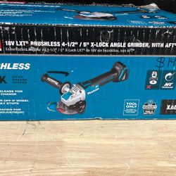  Makita 18V LXT Lithium-Ion Brushless Cordless 4-1/ 2 in. /5 in. X-LOCK Angle Grinder with AFT, Tool Only