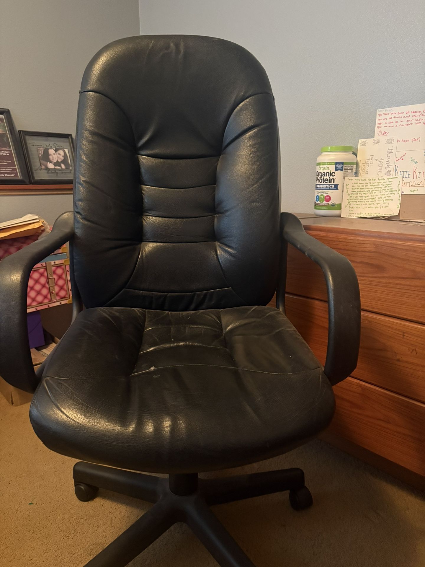 Black Faux Leather Office Chair