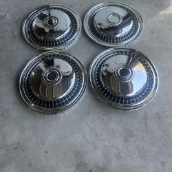 4~15” Del-Met Dual Nickel Chrome Played Wheel Hub Caps
