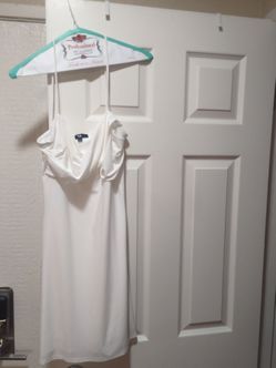 Sparkly white mini dress size L $12
