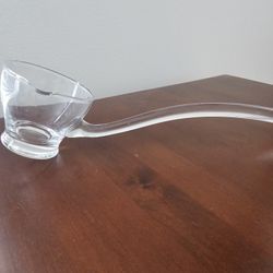 $35.00 - 1960'S Handblown Glass Punch Ladle, 13" Long!  Clear Depression Glass/Like New Condition!