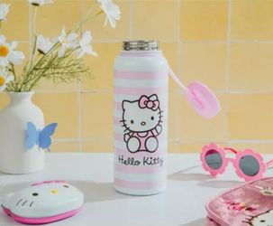 Silver Buffalo Sanrio Hello Kitty Pink Stainless Steel Water Bottle | Holds 42 Ounces