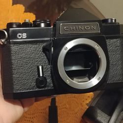 Vintage Black Chinon CS 35mm Film Camera Body & Tele Converter
