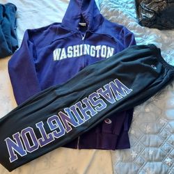 UW Huskies Zip Front Hoodie w/ Pants - Men's L