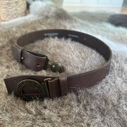 Luxury Designer Brown Leather Burberry Belt