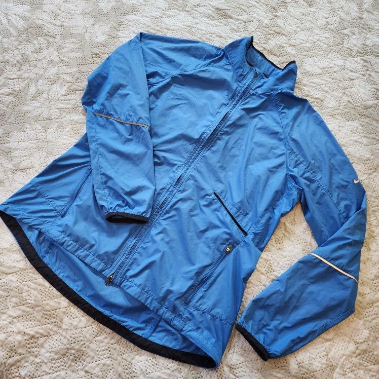 Nike L Jacket women's Blue Lightweight Activewear Breathable Windrunner Summer