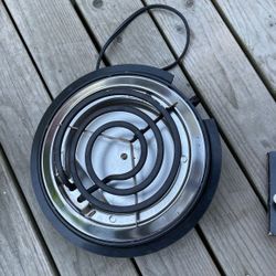 Black Single Electric Burner 