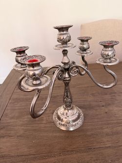 Vintage Godinger Silver Art Candelabra (GSA) Ornate Silver Plated Candle Holder