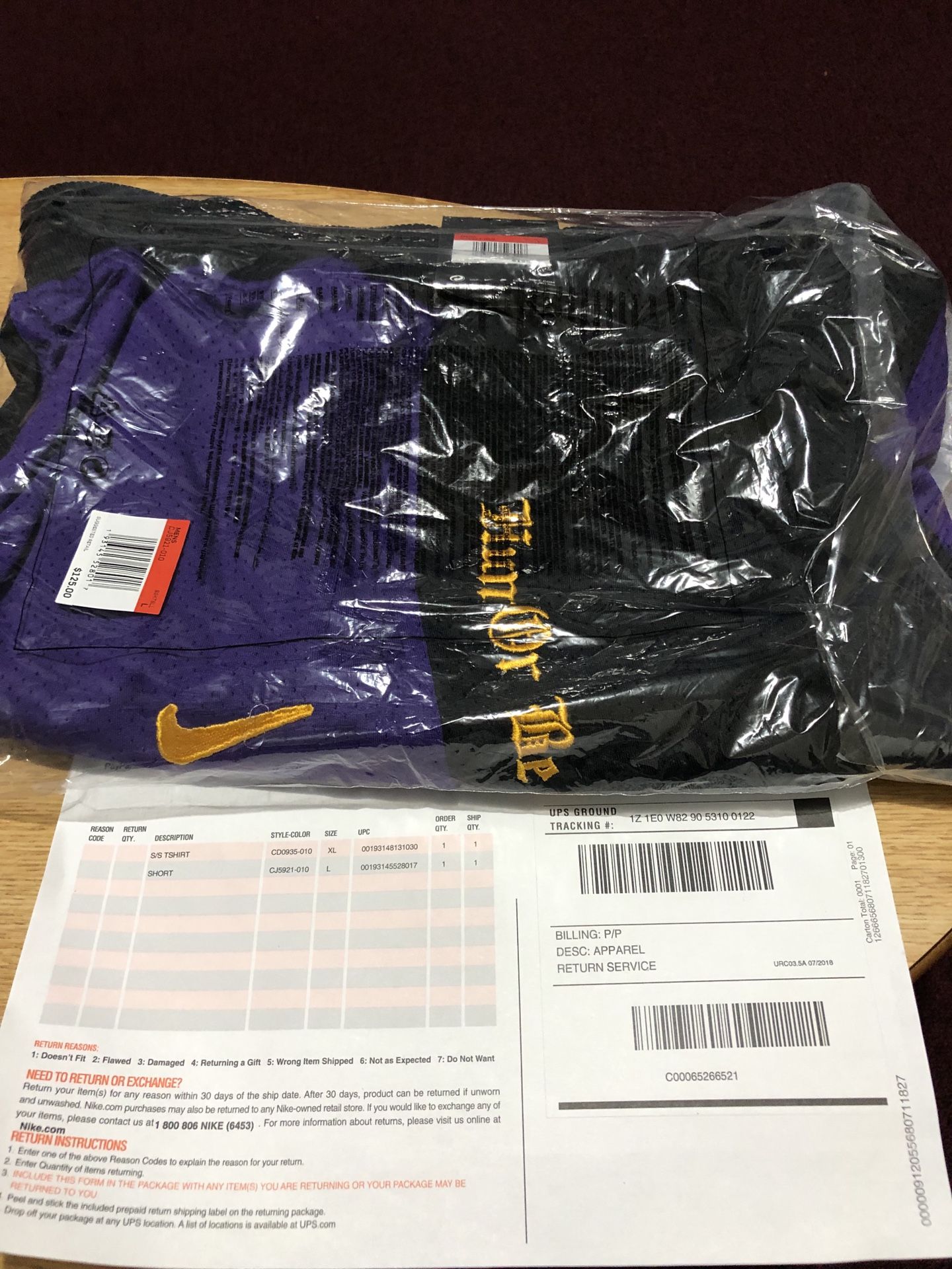 NIKE ATMOS LEBRON X SHORTS BLACK /COURT PURPLE $140 & NIKE ATMOS TEE X-LARGE BLACK $55