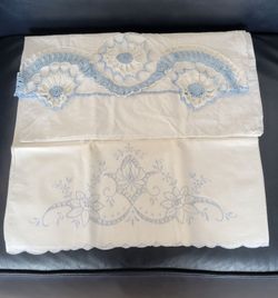 2 vintage cotton pillowcases
