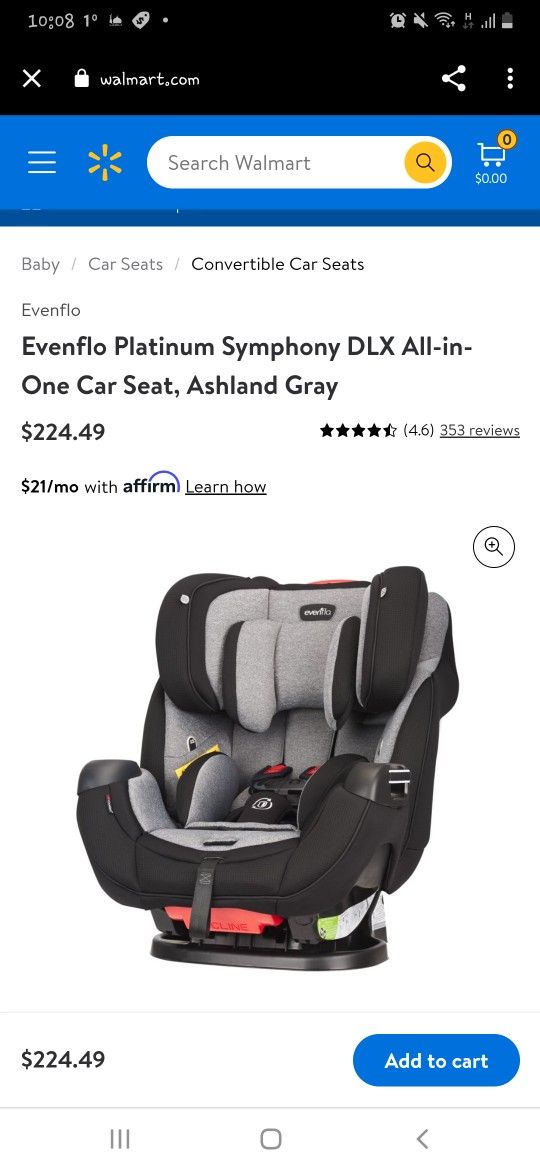 Evenflo Car Seat, All-In-One Convertible, Symphony DLX

