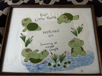Handmade/Painted Baby announcement wall hanging