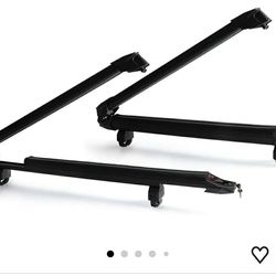 New Ski & Snowboard Roof Rack with Sliding Extension, Ski Rack for Car Roof, Universal Ski Rack with Anti-Theft Lock, Fits 6 Pair Skis or 4 Snowboards