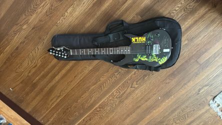 Hulk guitar signed by Stan Lee