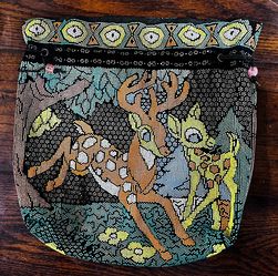 Vintage Beaded Drawstrings Bag