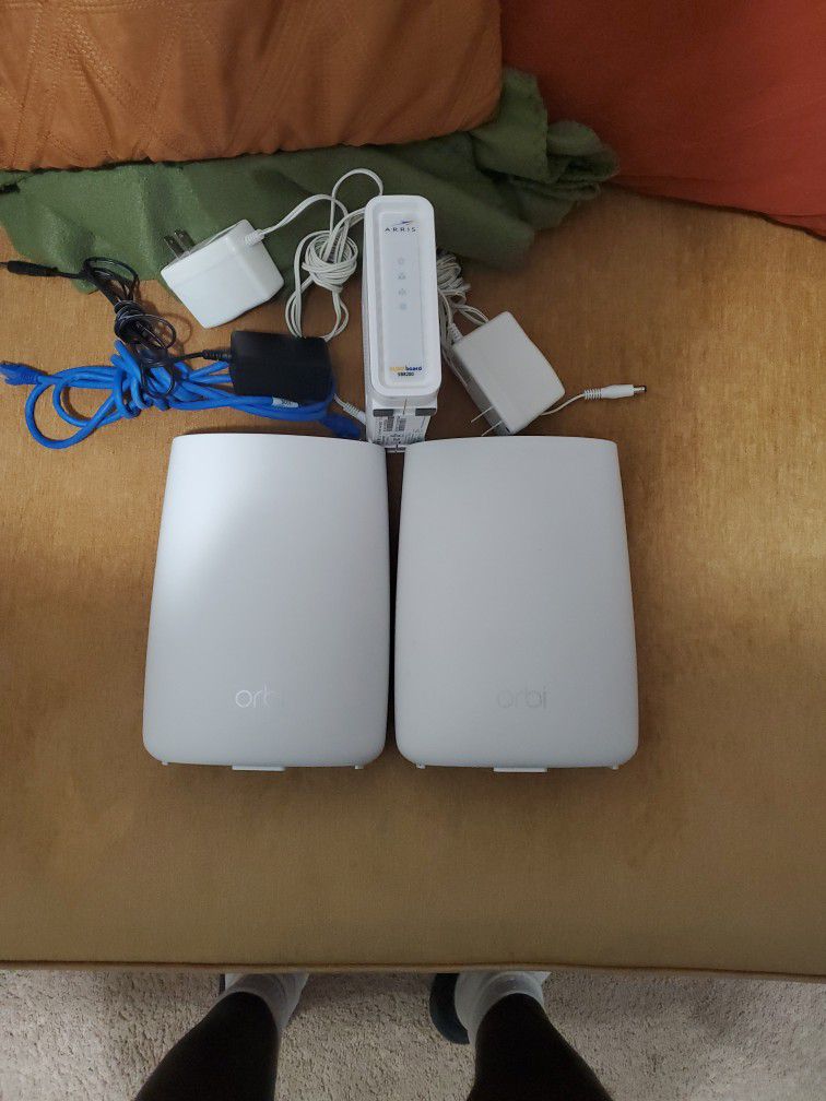 Orbi Satellite and Router RBS50v2 And SB8200 Modem  For Sale