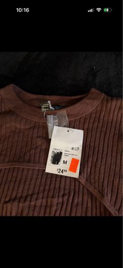 Forever 21 Brown Ribbed Sweater Crop Top – Size M