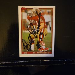 Signed 49ers Card BILL ROMANOWSKI 