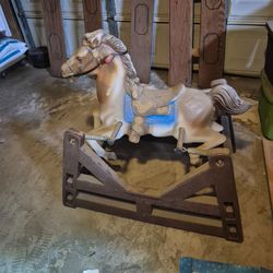 Vintage kids bouncing horse