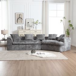 Sofa 3 Seater for Living Room Oversized Comfy Sofa unique double seat and corner construction for Apartment, Office Right Hand Facing 