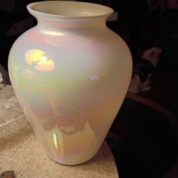 Vase  Cambridge Glass Pearl Iridescent 13" Tall