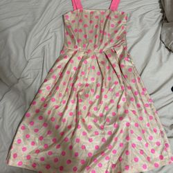 pink polkadot dress 