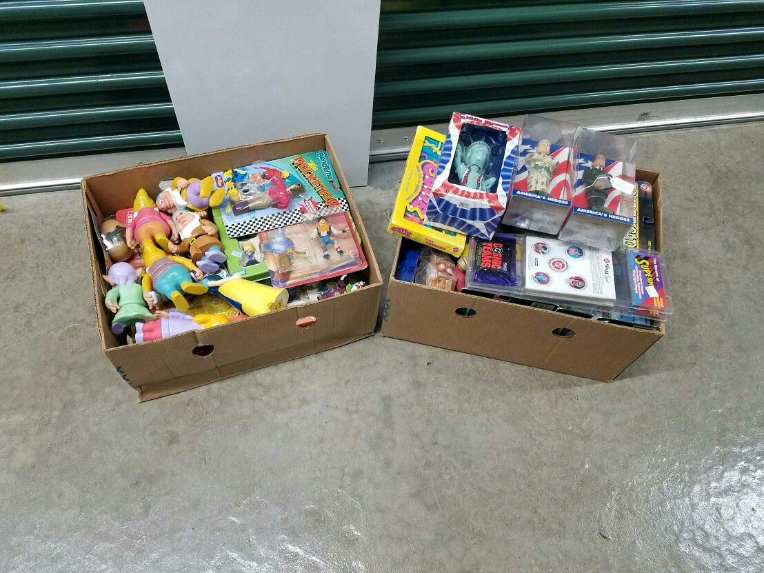 2 Boxes of Vintage Toys 80s 90s +